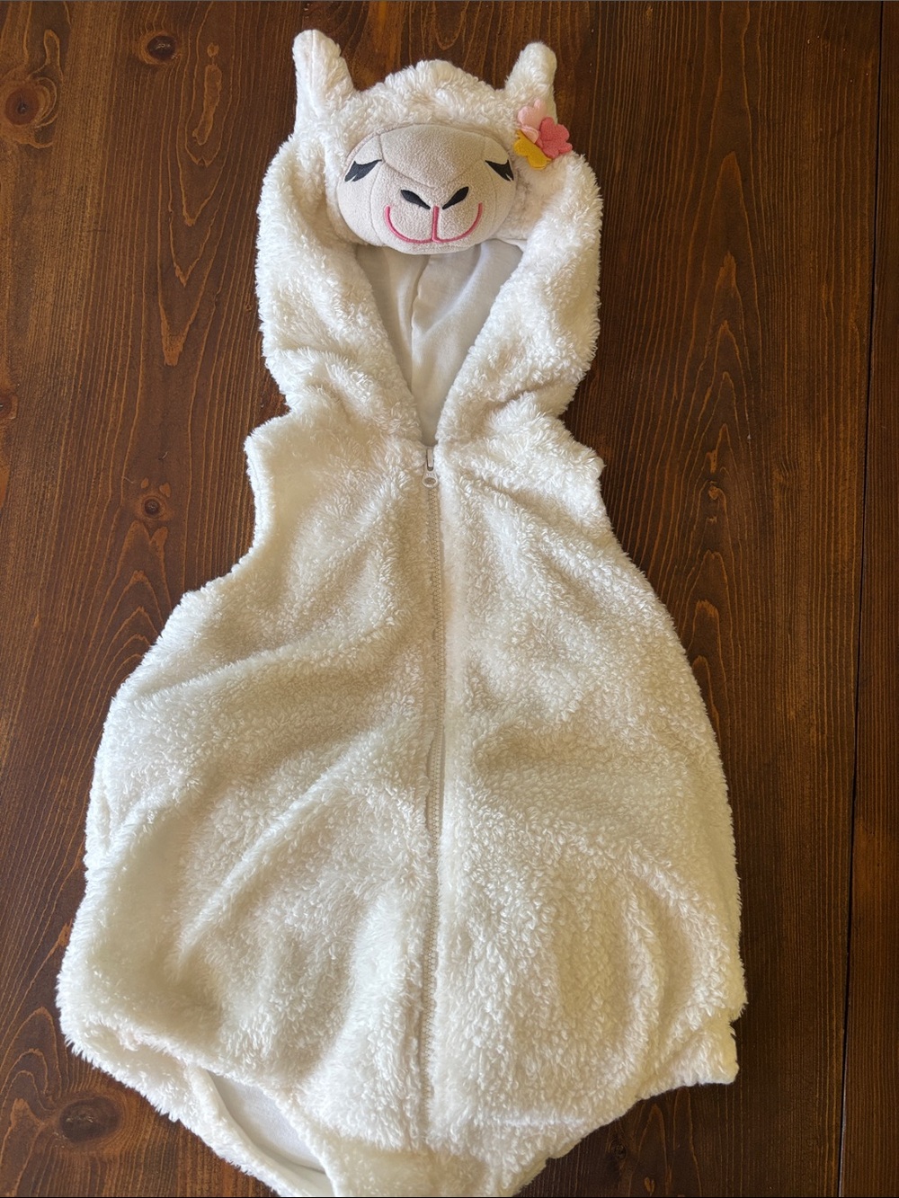 Plush White Llama Hooded Kids costume. 18 months.